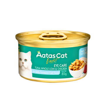 Aatas Cat Canned Food  Finest Daily Defence Eye Care Tuna Whole Loin & Chic 80g x24